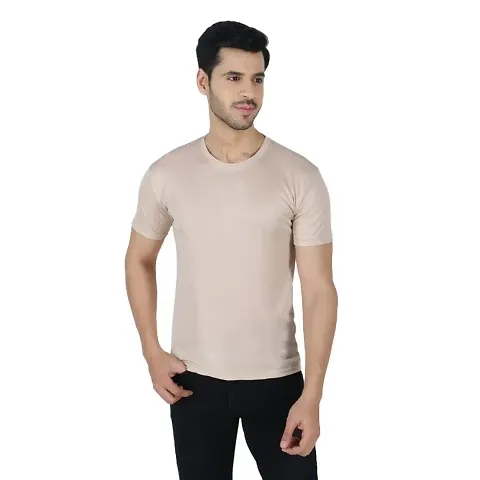 Comfy Latest Polyester Solid Round Neck T-Shirt