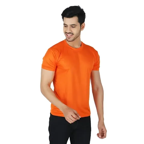 Reliable Polyester Solid Round Neck T-Shirt