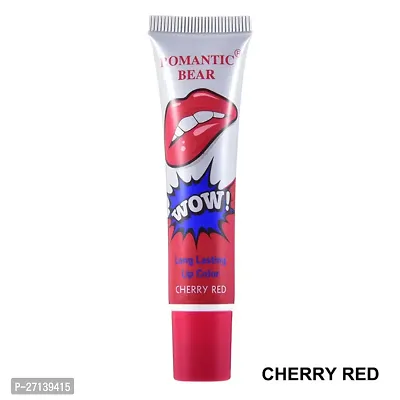 Romantic Bear Peel Off Lipstick, Glossy Finish - Cherry Red