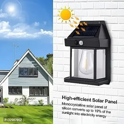 Jeko Solar Wall Bulb Lights- Outdoor Lights 3 Modes  Motion Sensor -Waterproof Lights Clear Panel Solar Light Set  (Wall Mounted Pack of 1)-thumb3