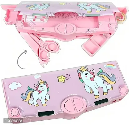 Unicorn Theme Magnetic Pencil Box for Kids-thumb0