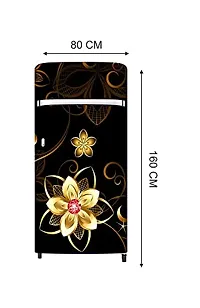 Psychedelic Collection Gloden Flower with Bold Black Background Decorative Extra Large PVC Vinyl Fridge Sticker (Multicolor, 60 cm X 160 cm)_PCFS228_WP-thumb3