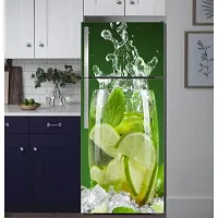 Trendy Lemon In Glass Decorative Fridge Stickers (Multicolor Pvc Vinyl 160X60)-thumb3