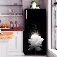 Trendy Abstract Design White Flower Fridge Wrap Decorative Sticker (120 Cmx60Cm)-thumb1