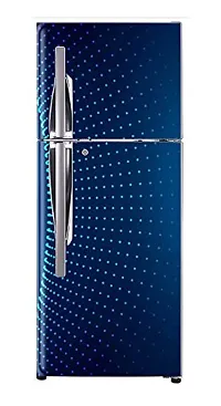 Psychedelic Collection Decorative Beautiful 3D Sky Blue dots Design with Dark Blue Background Extra Large Fridge Sticker (PVC Vinyl, Multicolor, 60 cm X 160 cm)-thumb1