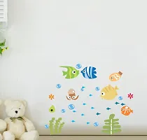 Psychedelic Collection Abstract Multicolour Star Fish Lovely Fish Decorative PVC Vinyl Wall Sticker (Multicolor, 88 cm X 588 cm)-thumb2