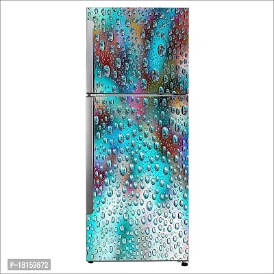 Trendy Decorative Water Drop Tapestry Colorfulness Azure Fridge Double Single Door Decorative Sticker (Pvc Vinyl, Multicolor, 60 Cm X 160 Cm) Fd964New