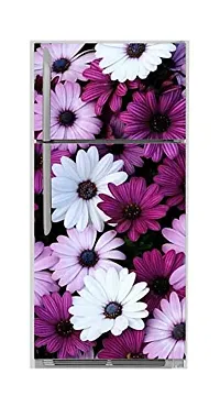 Psychedelic Collection 3D Pink  White Flowers Decorative Decorative Extra Large PVC Vinyl Fridge Sticker (Multicolor, 60 cm X 160 cm)-thumb3