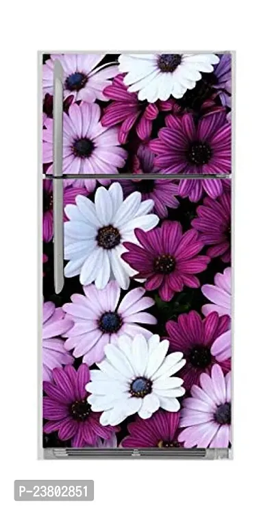 Psychedelic Collection 3D Pink  White Flowers Decorative Decorative Extra Large PVC Vinyl Fridge Sticker (Multicolor, 60 cm X 160 cm)-thumb4