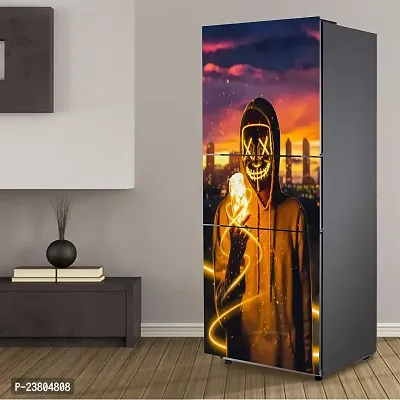 Psychedelic Collection neon mask Guy mask led Purge mask Gas mask cloudDecorative Extra Large PVC Vinyl Fridge Sticker (Multicolor, 60 cm X 160 cm)-thumb5