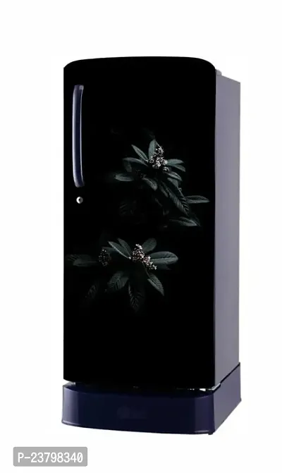 Psychedelic Collection - Vinly Beautiful Flower with Black Background Self Adhesive Vinyl Sticker Fridge wrap Decorative Sticker (PVC Vinyl Covering Area 60 cm X 160 cm )HK