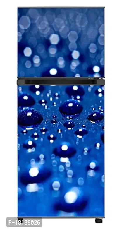 Trendy Vinly 3D Water Drops With Drak Blue Backgrounddecorative Extra Large Pvc Vinyl Fridge Sticker (Multicolor, 60 Cm X 160 Cm)Pcfs54Wp-thumb3