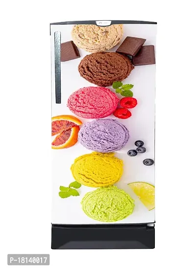 Trendy Chocolate Ice Cream Colorful Decorative Fridge Sticker(Multicolor Vinyl 120X60)-thumb2