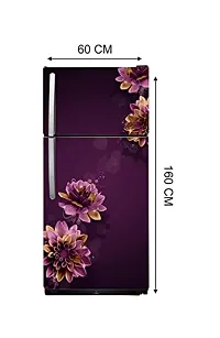 Psychedelic Collection Purple Flower Decorative Extra Large PVC Vinyl Fridge Sticker (Multicolor, 60 cm X 160 cm)_PCFS249_WP-thumb3