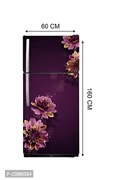 Psychedelic Collection Purple Flower Decorative Extra Large PVC Vinyl Fridge Sticker (Multicolor, 60 cm X 160 cm)_PCFS249_WP-thumb4