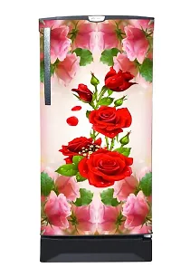 Psychedelic Collection Beautifull Red Rose Fridge Sticker (Multicolor PVC Vinyl 120x60)-thumb1