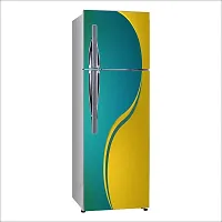 Psychedelic Collection Decorative Beautiful Color Gradient Yellow and SkyBlue Fridge Double Single Door Decorative Sticker (PVC Vinyl, Multicolor, 60 cm X 160 cm) FD638_New-thumb1