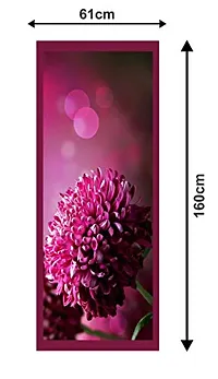 Psychedelic Collection 3D Pink Beautiful Decorative Flower with Lighting Bokeh Extra Large Fridge Sticker Double Single Door Decorative Fridge Sticker (PVC Vinyl, Multicolor, 60 cm X 160 cm)-thumb2