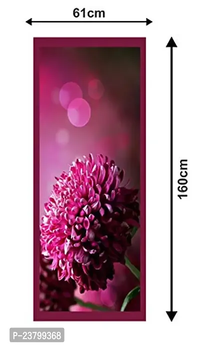 Psychedelic Collection 3D Pink Beautiful Decorative Flower with Lighting Bokeh Extra Large Fridge Sticker Double Single Door Decorative Fridge Sticker (PVC Vinyl, Multicolor, 60 cm X 160 cm)-thumb3