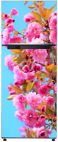 Psychedelic Collectionfor Natural Pink Flowers Leavesdecorative Extra Large Pvc Vinyl Fridge Sticker (Multicolor, 60 Cm X 160 Cm)Fd355Wp-thumb2