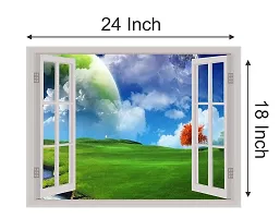 Psychedelic Collection Beautiful Colorful Forest Window Illusion Wall Sticker (PVC Vinyl, Multicolour, Wall Covering 61 cm X 46 cm)_PCWI01_PCWI54-thumb3