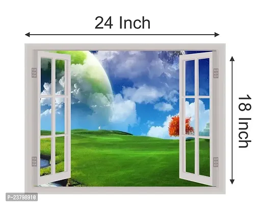 Psychedelic Collection Beautiful Colorful Forest Window Illusion Wall Sticker (PVC Vinyl, Multicolour, Wall Covering 61 cm X 46 cm)_PCWI01_PCWI54-thumb4