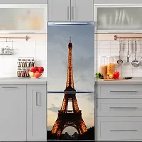 Psychedelic Collection Abstract Decorative Eiffel Tower Peris Extra lardge Fridge Sticker for Fridge Decor (PVC Vinyl, Multicolor, 60 cm X 160 cm)-thumb4