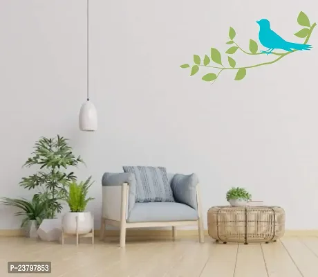 Psychedelic Collection - Multicolor Birds On Branch Wall Sticker for Room, Office, Cafe-thumb3