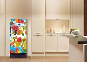 Trendy Vinyl Fruits Fridge Sticker Single Door Decorative Sticker(Multicolor Vinyl 120X60)-thumb3