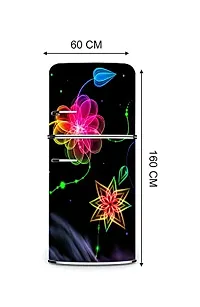 Psychedelic Collection Sparking FlowerDecorative Extra Large PVC Vinyl Fridge Sticker (Multicolor, 60 cm X 160 cm)-thumb4