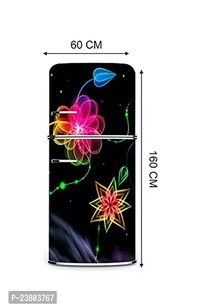 Psychedelic Collection Sparking FlowerDecorative Extra Large PVC Vinyl Fridge Sticker (Multicolor, 60 cm X 160 cm)-thumb5