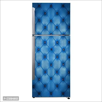 Psychedelic Collection Leather Electric Blue Texture Pattern textileDecorative Extra Large PVC Vinyl Fridge Sticker (Multicolor, 60 cm X 160 cm)-thumb0