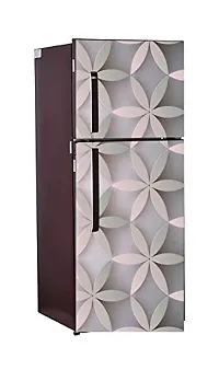 Psychedelic Collection White Flowers Leaves Full Fridge Cover Decorative Extra Large PVC Vinyl Fridge Sticker (Multicolor, 60 cm X 160 cm)_FD102_WP-thumb1