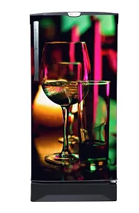 Psychedelic Collection Wine in Glass Abstract Decorative Fridge Stickers (Multicolor PVC Vinyl 120x60)-thumb1