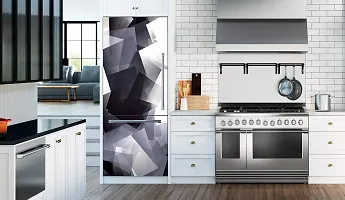 Advait Designs-HD Beautiful Abstract Black and White Diamond Cut lookSelf Adhesive Vinyl Sticker Fridge wrap Decorative Sticker (PVC Vinyl Covering Area 60cm X 160cm )-thumb2