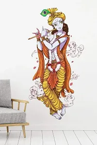 Paper Plane Design 'Lord Krishna with Flute' Wall Sticker - (PVC Vinyl, 90 cm x 60 cm, Multicolour) by Paper Plane Design (PPD) (swall_Decal_Krishna_005_New35)-thumb2