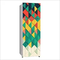 Trendy Background Geometric Triangle Patterndecorative Extra Large Pvc Vinyl Fridge Sticker (Multicolor, 60 Cm X 160 Cm)-thumb1