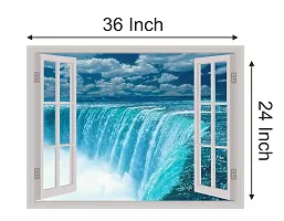 Psychedelic Collection Beautiful Natural Water Fall Window Illution Wall Sticker ( PVC Vinyl, Multicolour, Wall Covering 92 cm X 61 cm)_PCWI07-thumb4