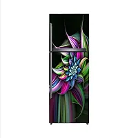 Trendy Abstract Flower Colourfull Design Vinyl Fridge Cover Wallpaper Poster Adhesive Vinyl Sticker Fridge Wrap Decorative Sticker (Pvc Vinyl, Multicolor, 60 Cm X 160 Cm)-thumb2