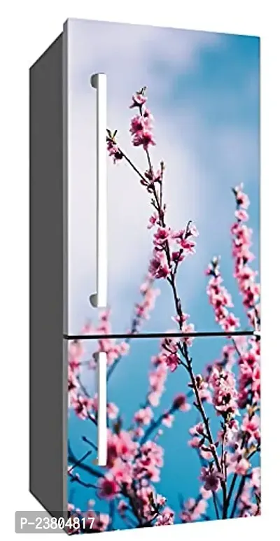 Psychedelic Collectiontulip Pink Flower hdDecorative Extra Large PVC Vinyl Fridge Sticker (Multicolor, 60 cm X 160 cm)_FD278_WP