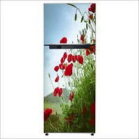 Psychedelic Collection Decorative Poppy Family Flowering Plant Plant stem Flower Coquelicot Extra Large Sticker for Fridge Decor (PVC Vinyl, Multicolor, 60 cm X 160 cm)-thumb2