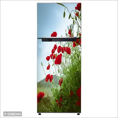 Psychedelic Collection Decorative Poppy Family Flowering Plant Plant stem Flower Coquelicot Extra Large Sticker for Fridge Decor (PVC Vinyl, Multicolor, 60 cm X 160 cm)-thumb3