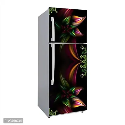 Advait Designs - Decorative Green Leaves Flower Black 3D Extra Large Abstract Wall Fridge Sticker(PVC Vinyl)