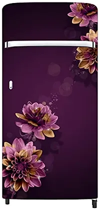 Psychedelic Collection Purple Flower Decorative Extra Large PVC Vinyl Fridge Sticker (Multicolor, 60 cm X 160 cm)_PCFS249_WP-thumb2