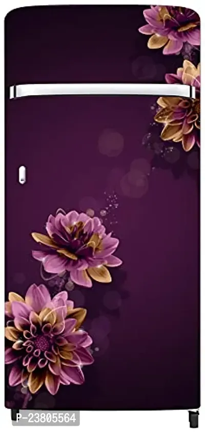 Psychedelic Collection Purple Flower Decorative Extra Large PVC Vinyl Fridge Sticker (Multicolor, 60 cm X 160 cm)_PCFS249_WP-thumb3