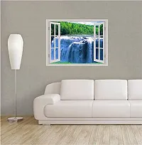 Psychedelic Collection Beautiful Natural Water Fall Window Illution Wall Sticker (PVC Vinyl, Multicolour, Wall Covering 61 cm X 46 cm)_PCWI22-thumb2