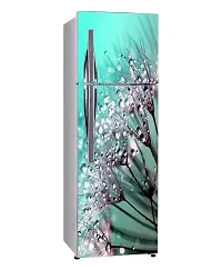 Psychedelic Collection Abstract Decorative Flower with rain dropes Extra lardge Fridge Sticker for Fridge Decor (PVC Vinyl, Multicolor, 60 cm X 160 cm)-thumb1