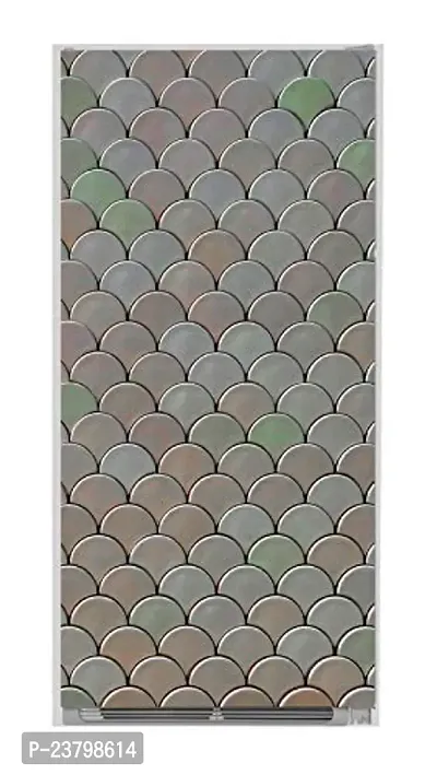 Psychedelic Collection Decorative Abstract 3D circuler Design Wallpaper Poster Extra Large Fridge Sticker Double Single Door Decorative Fridge Sticker (PVC Vinyl, Multicolor, 60 cm X 160 cm)-thumb2