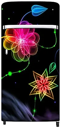 Psychedelic Collection Sparking FlowerDecorative Extra Large PVC Vinyl Fridge Sticker (Multicolor, 60 cm X 160 cm)-thumb2