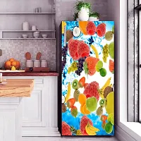 Psychedelic Collection Vinyl Fruits Fridge Sticker Single Door Decorative Sticker(Multicolor Vinyl 120X60)-thumb2